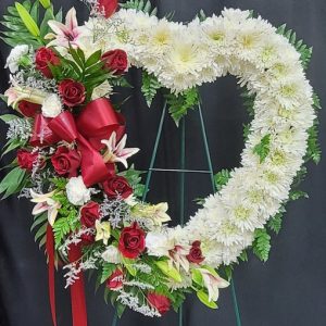 Open heart, roses and lilies
