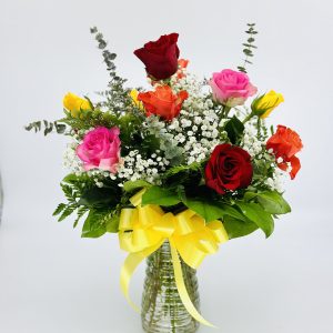 Bright Assorted Roses (1 dz)