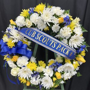 Wreath- Blue, white, yellow